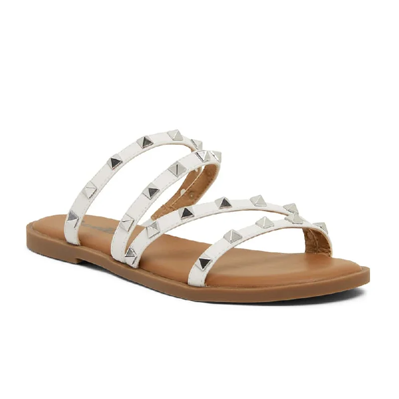 Carnival Sandal in White Smooth