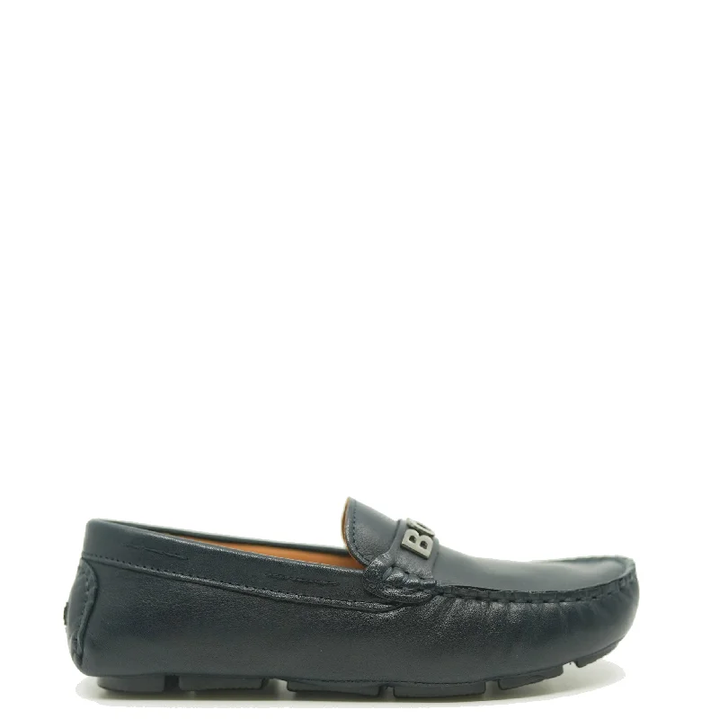 Hugo Boss Navy Leather Loafer