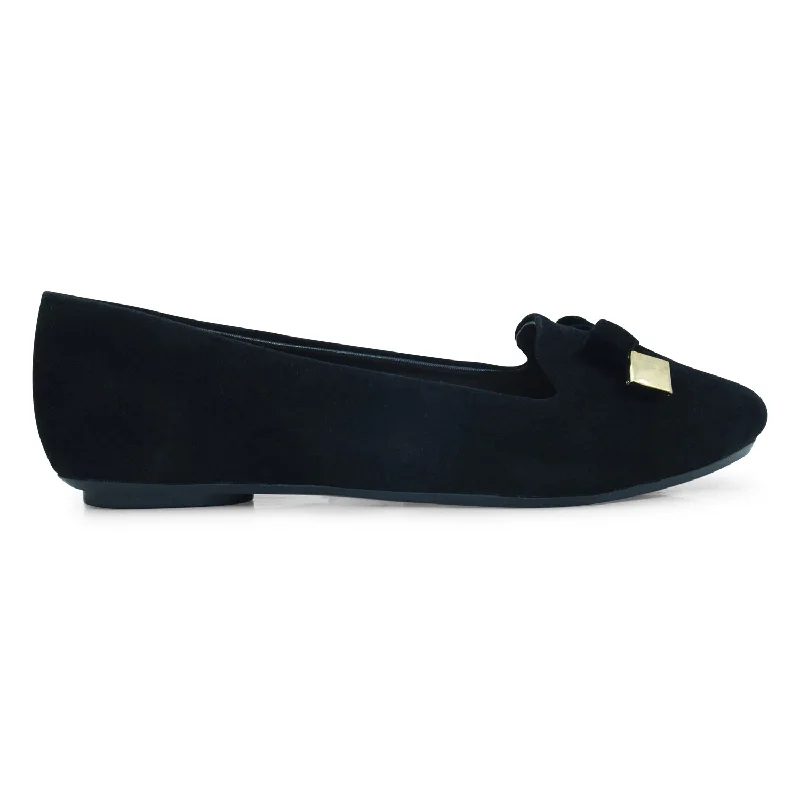 Black Suede Ballet Flat for Women