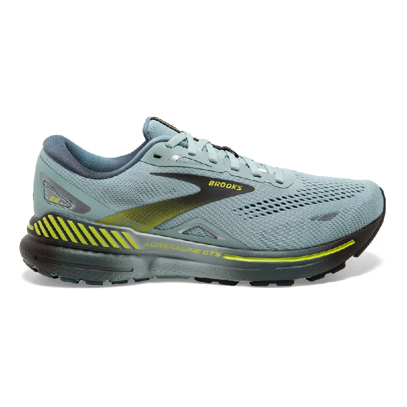 Men's Brooks Adrenaline GTS 23, Cloud Blue/Goblin Blue/Lime, 9.5 D Medium