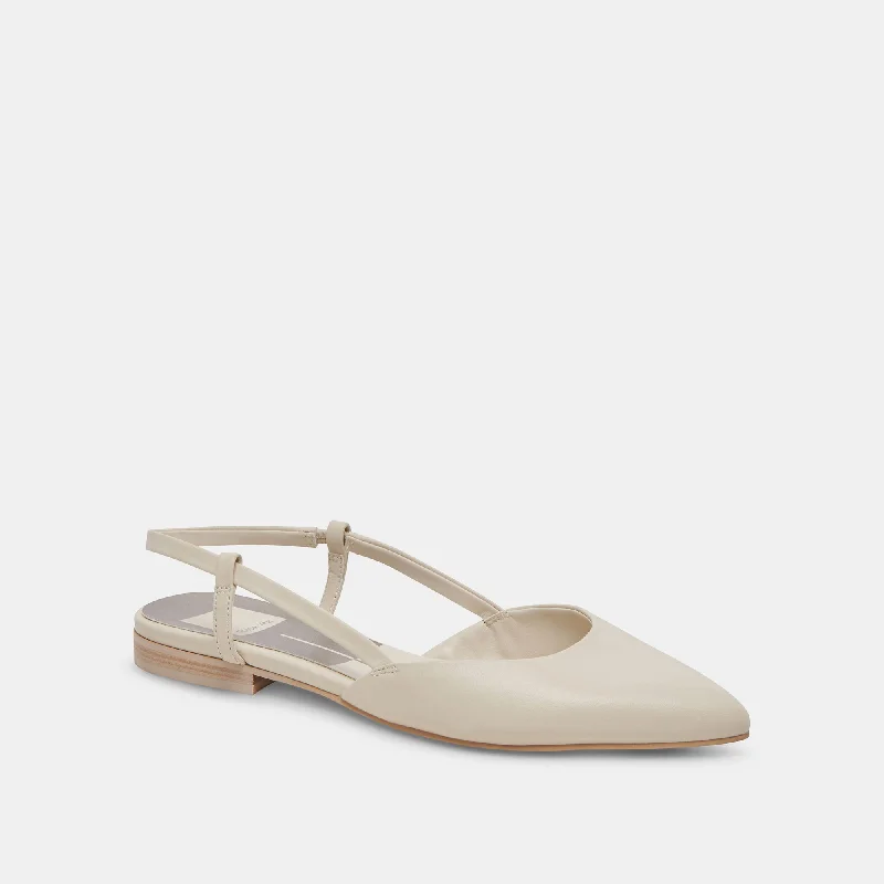 NARAH FLATS IVORY LEATHER