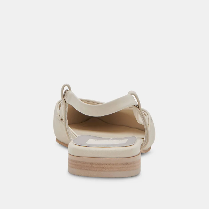 NARAH FLATS IVORY LEATHER