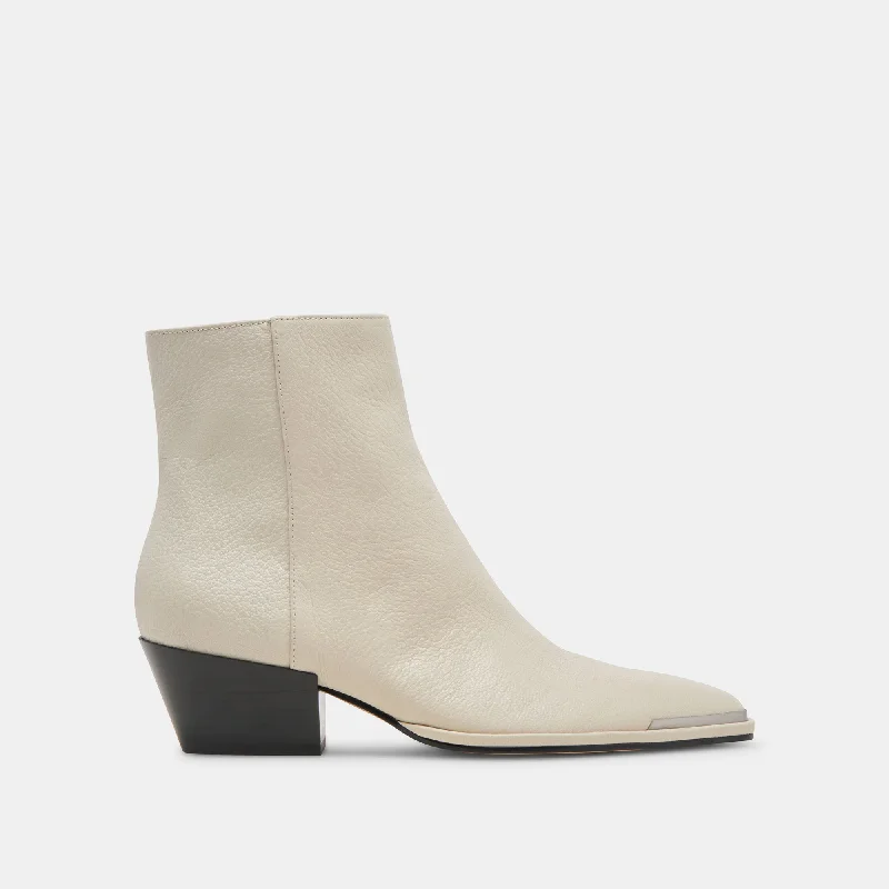 NONAH BOOTIES IVORY LEATHER