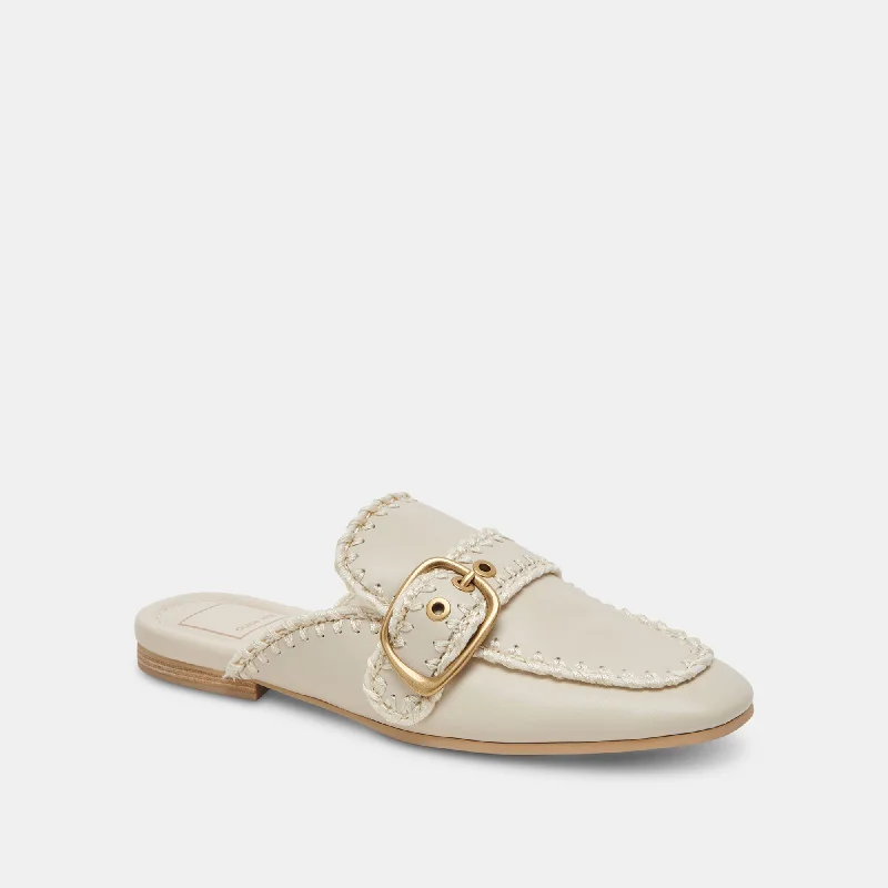 SANTEL STITCH FLATS IVORY LEATHER