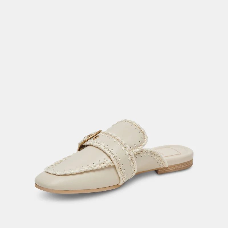 SANTEL STITCH FLATS IVORY LEATHER