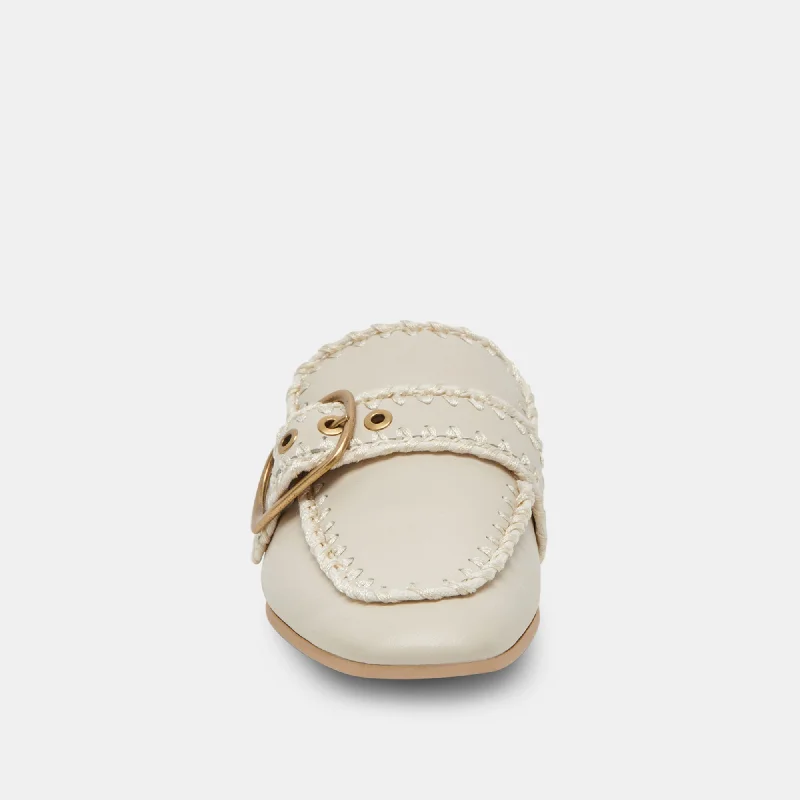 SANTEL STITCH FLATS IVORY LEATHER