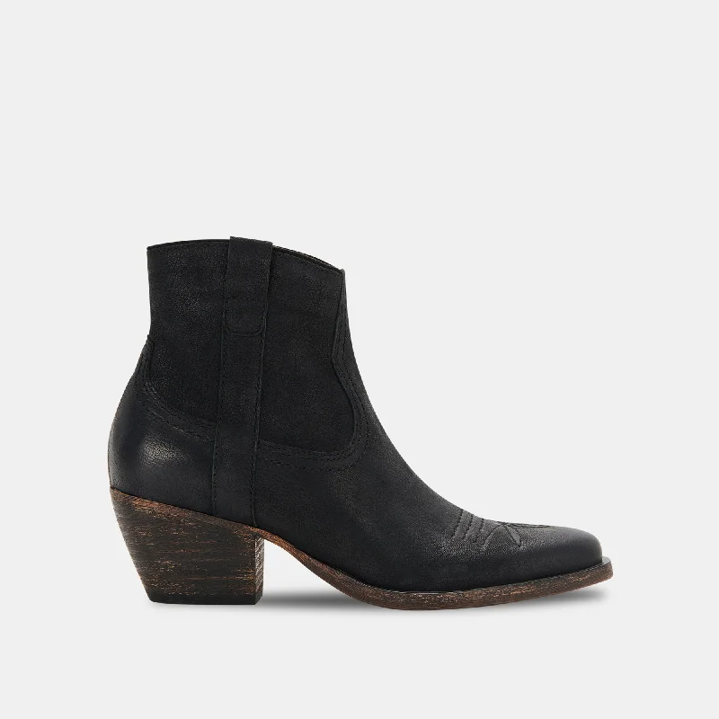 SILMA BOOTIES BLACK LEATHER