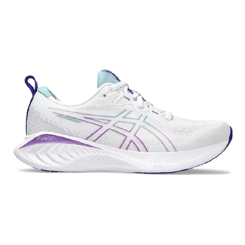 Women's Asics Gel-Cumulus 25, White/Gris Blue, 11.5 B Medium