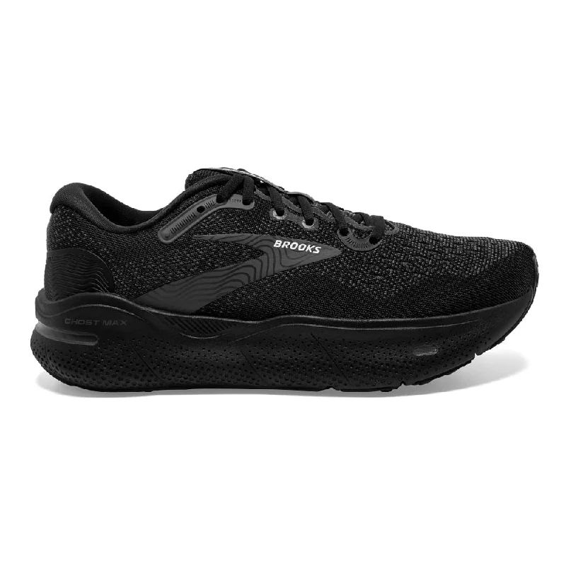 Women's Brooks Ghost Max, Black/Black/Ebony, 8.5 D Wide