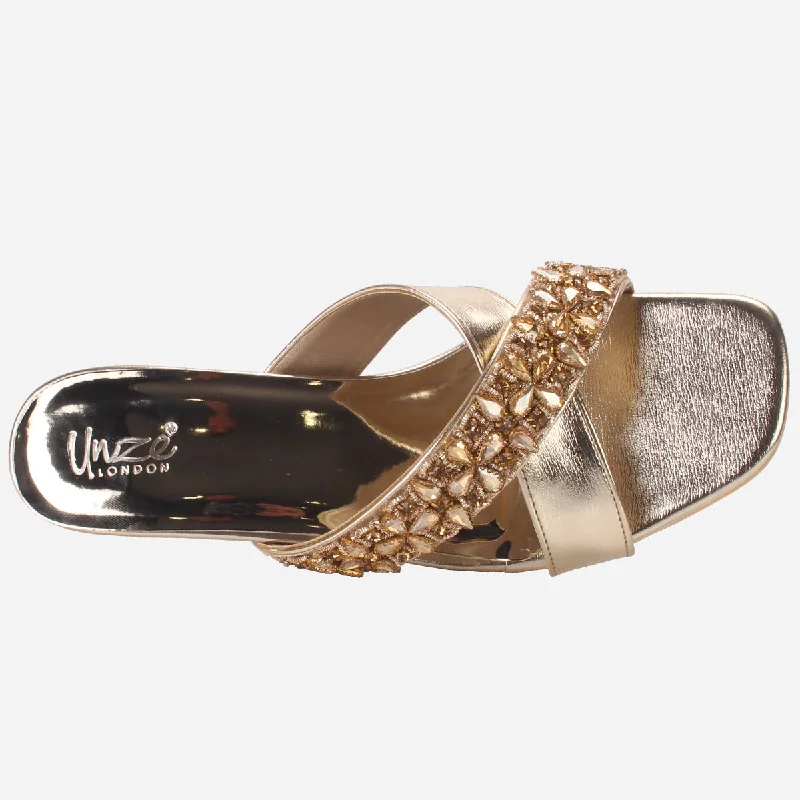 Women's ""EMMET"" Embellished Slip-on Wedding Party Sandals