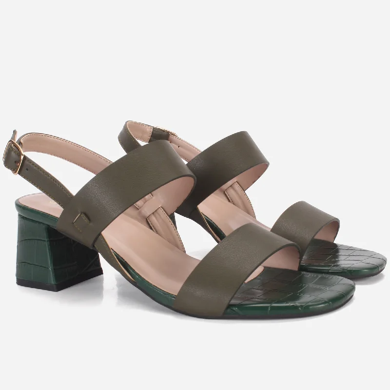 Women's ""MOIERA"" Block Heeled Open Toe Sandals