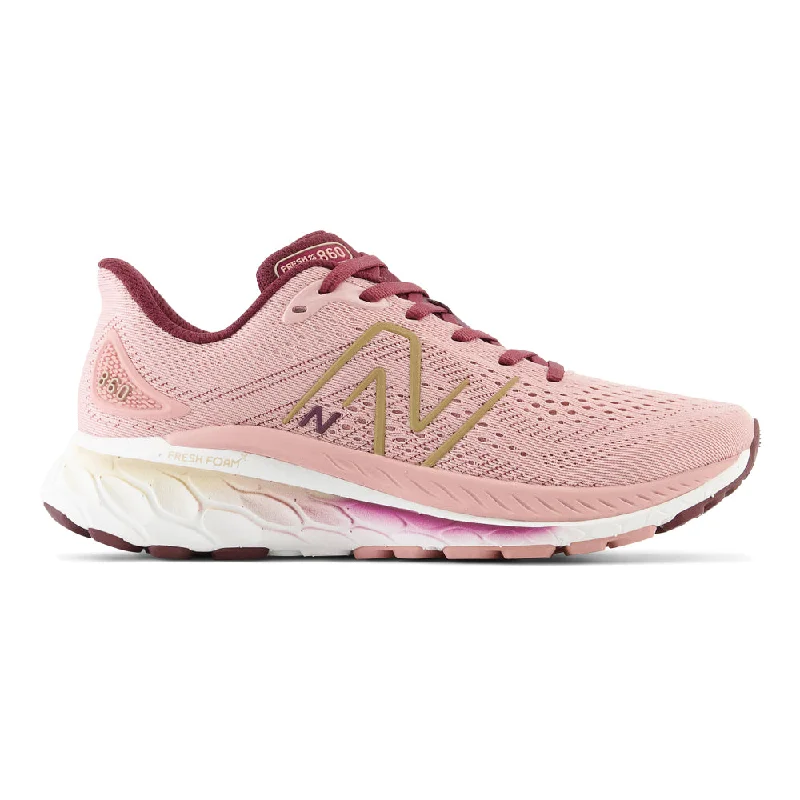 Women's New Balance Fresh Foam X 860v13, Pink Moon/NB Burgundy, 8.5 B Medium