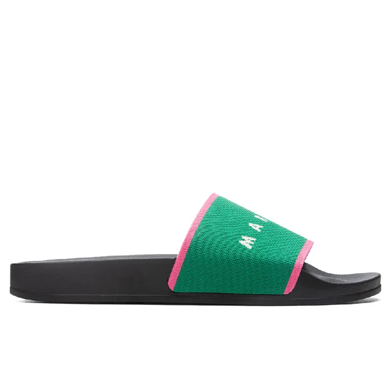 Rubber Slide - Garden Green/Fuchsia/Silk White