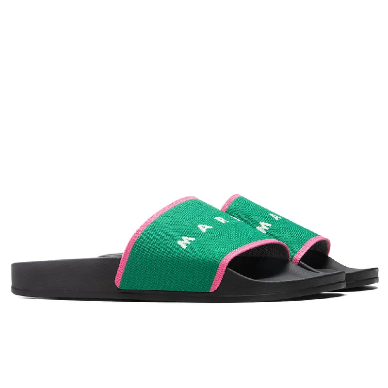 Rubber Slide - Garden Green/Fuchsia/Silk White