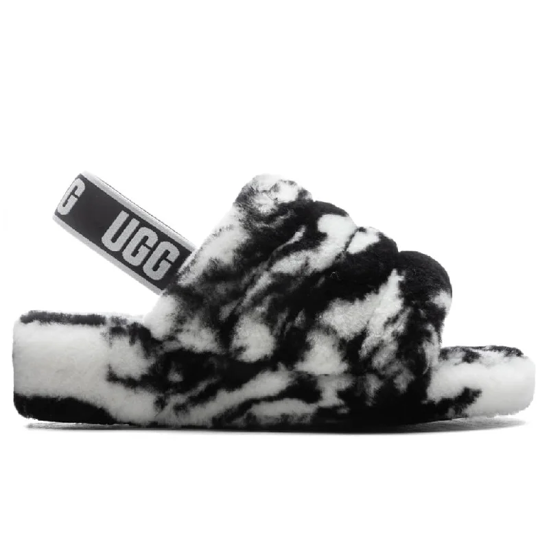 Women's Fluff Yeah Slide Marble - Black